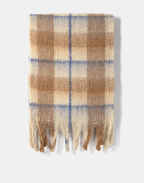 Bufanda pelito cuadro marrón