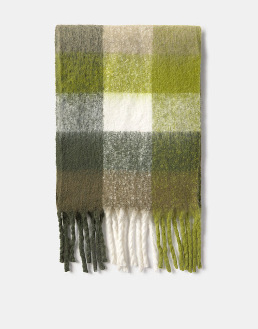 Bufanda pelito cuadro verde