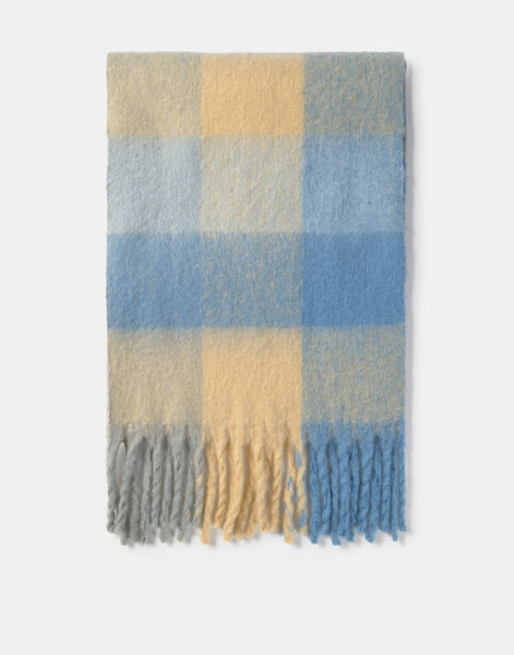 Bufanda pelito cuadro ecru