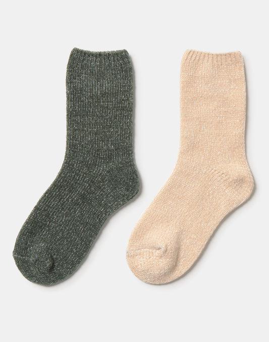 Set 2 calcetines chenilla lurex