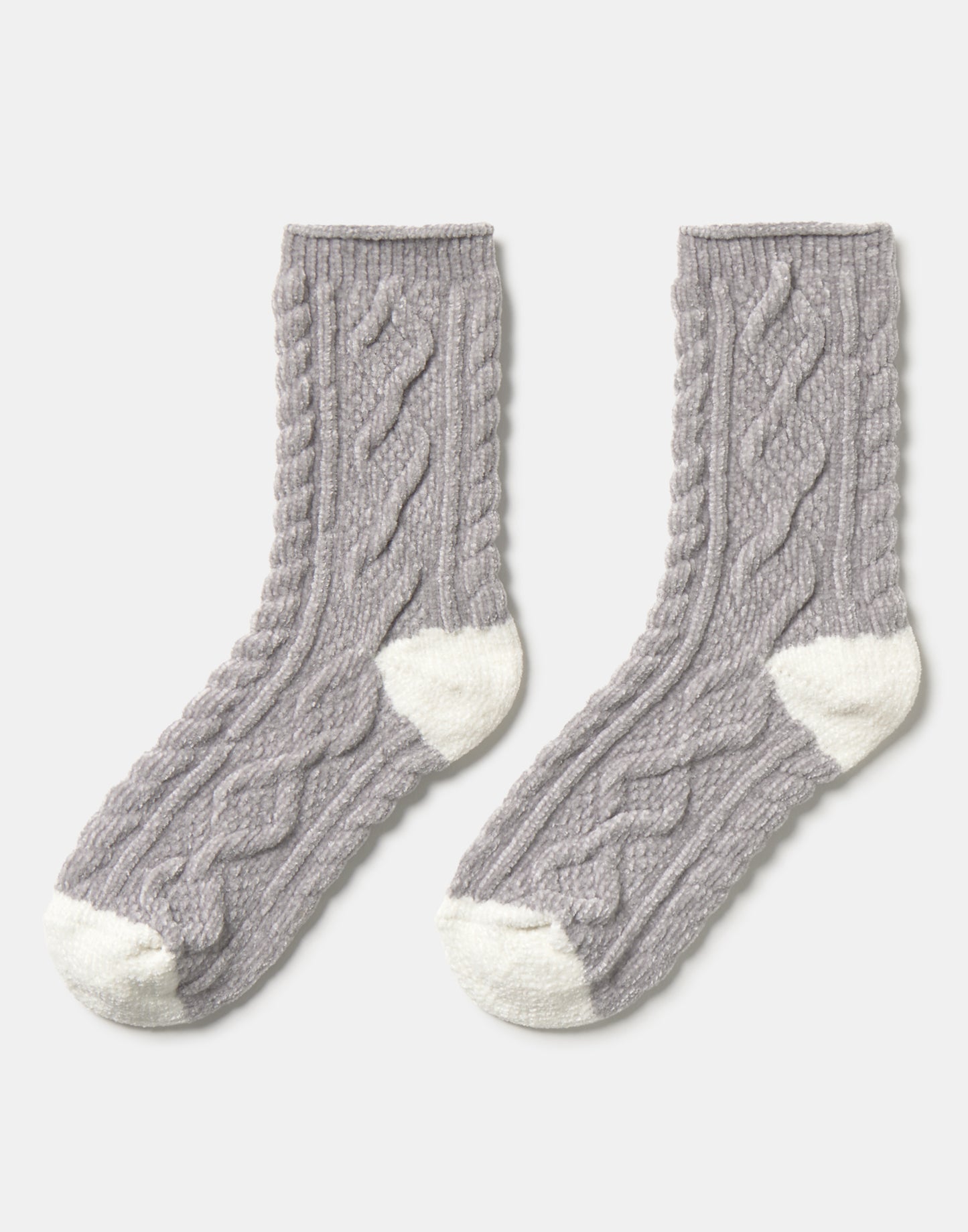 Chaussettes en chenille avec motif torsadé