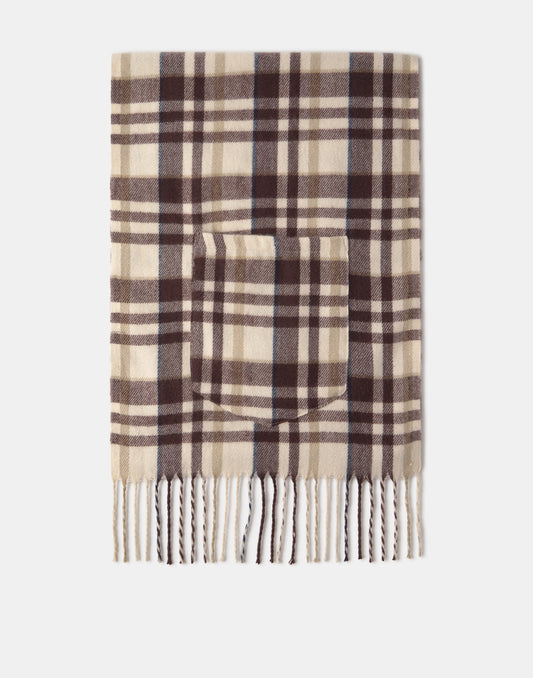 Écharpe à carreaux avec poches