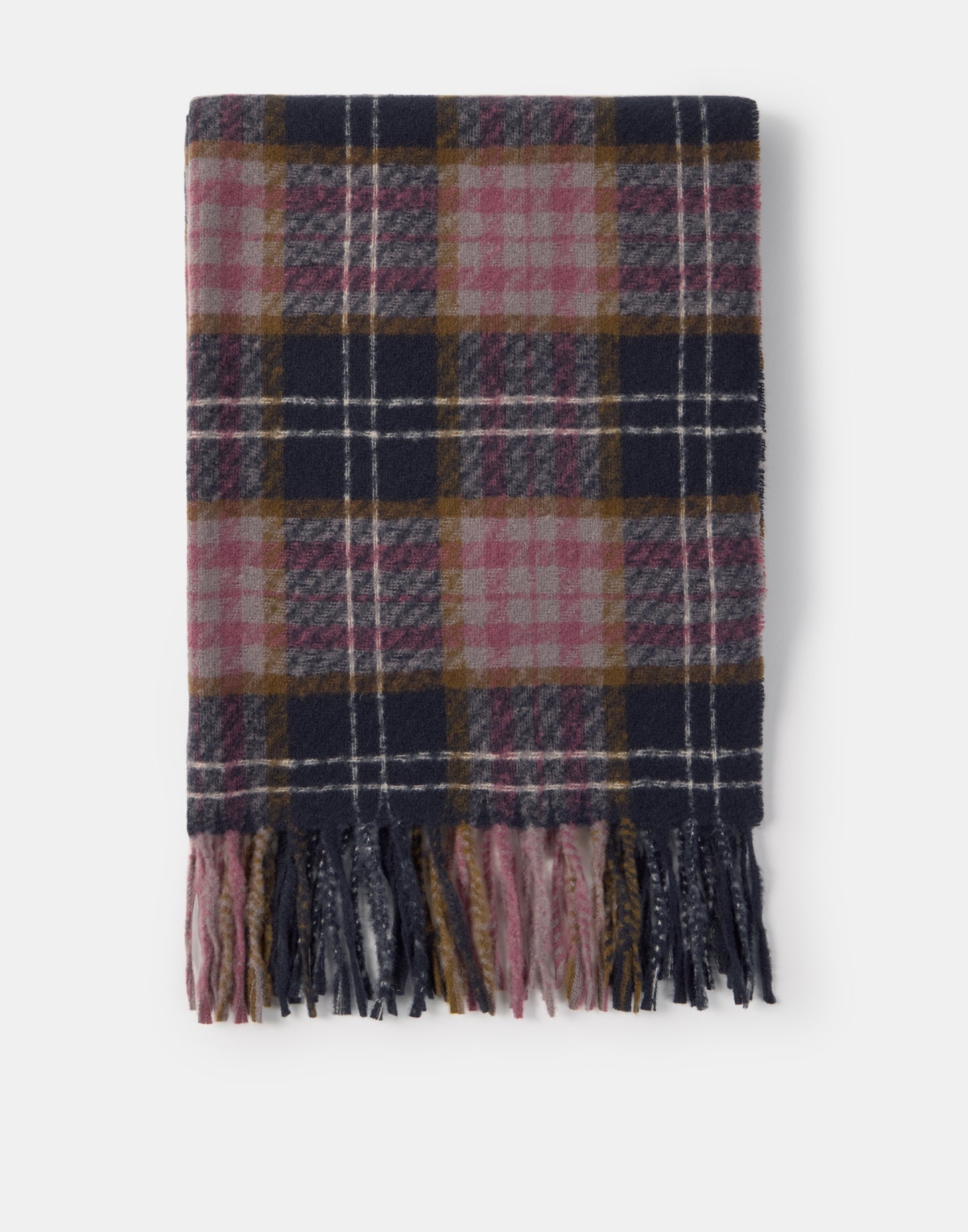 Bufanda fina cuadro malva