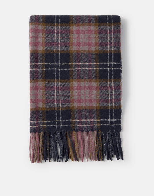 Bufanda fina cuadro malva