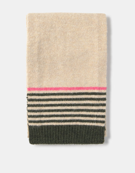 Fuchsia striped knit scarf