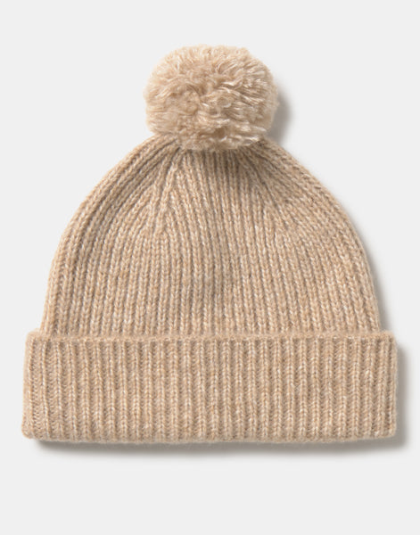 Bonnet uni à pompon