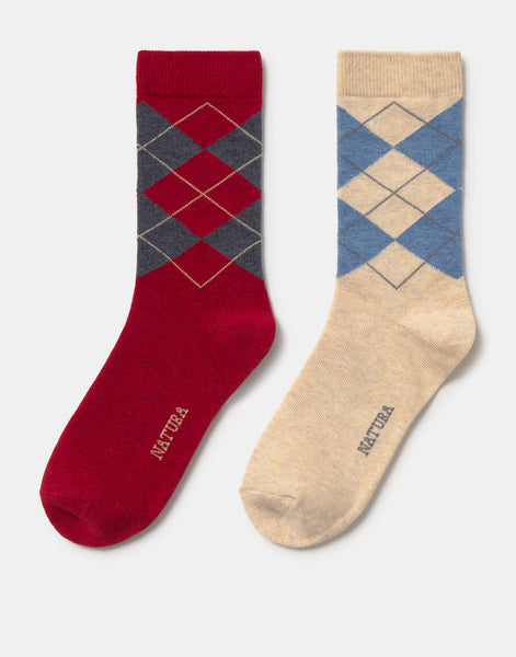Pack 2 calcetines rombos