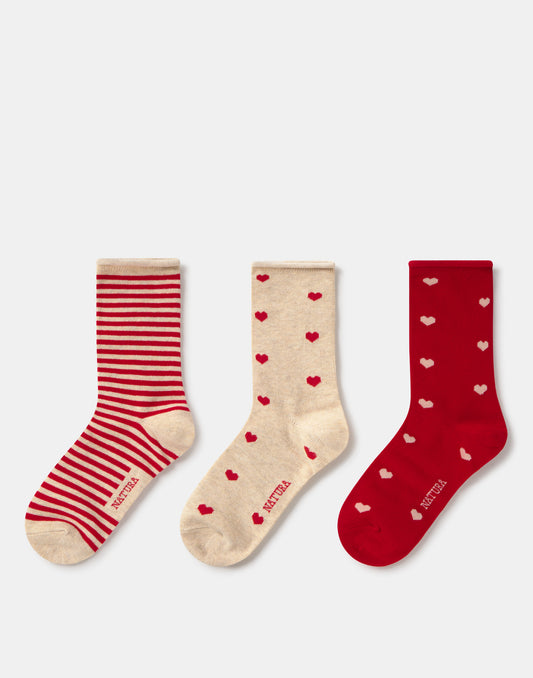 Pack 3 calcetines corazones
