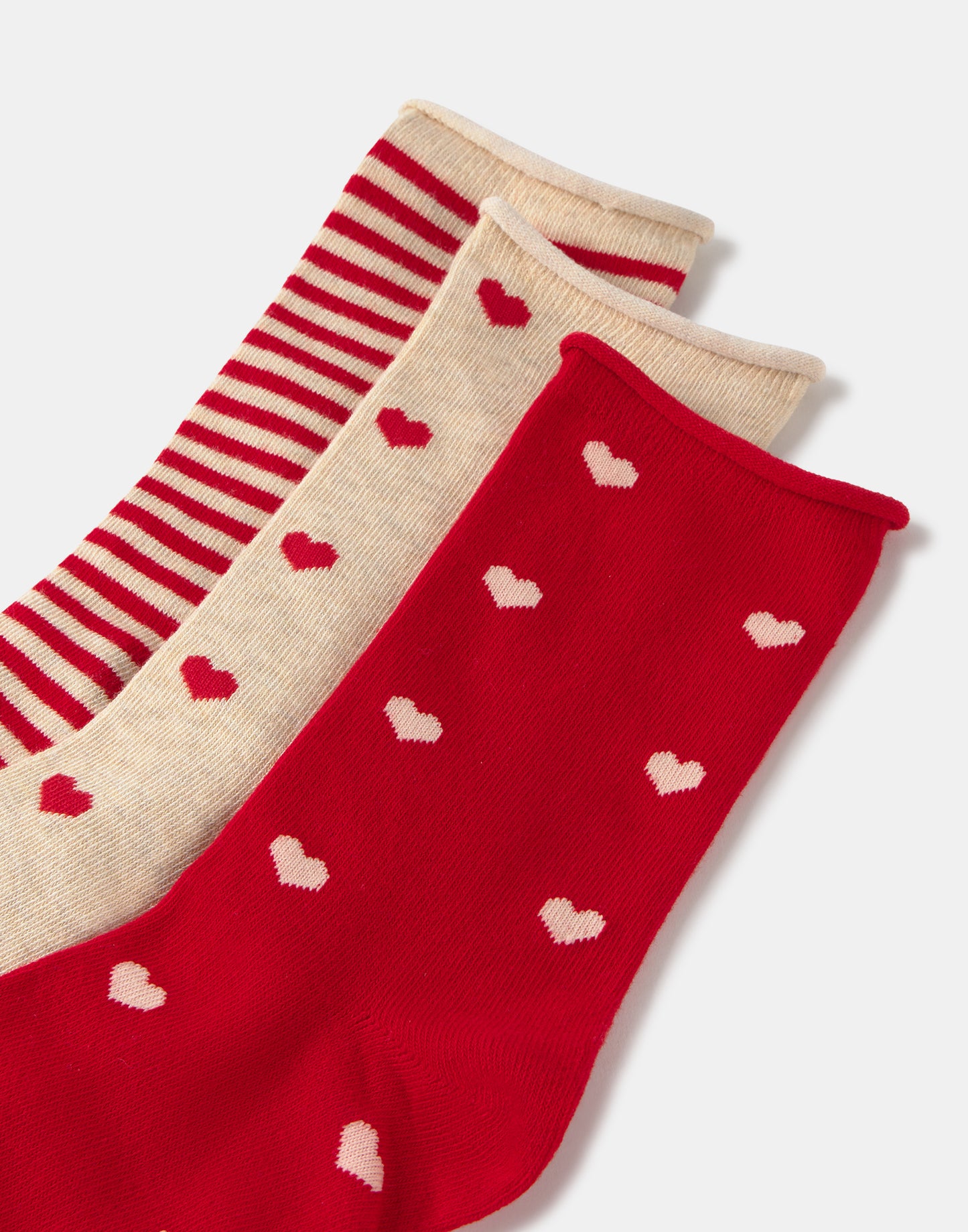 Lot de 3 chaussettes cœurs