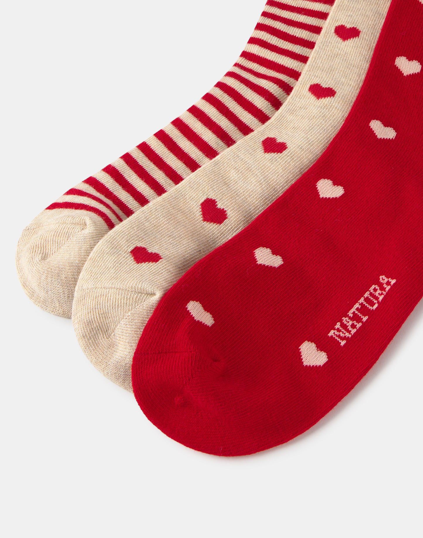 Lot de 3 chaussettes cœurs