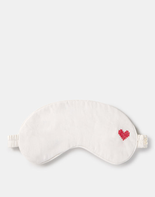 Jaya embroidered heart sleep mask
