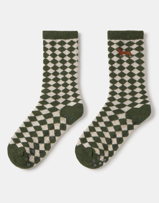 Argyle dachshund socks
