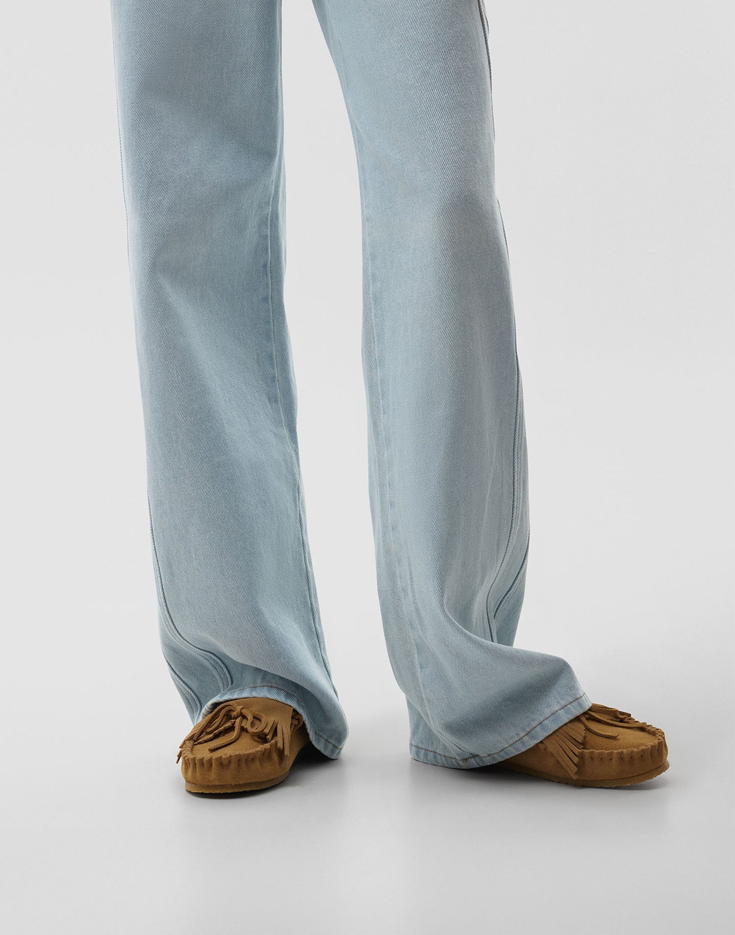 Suede fringe loafers