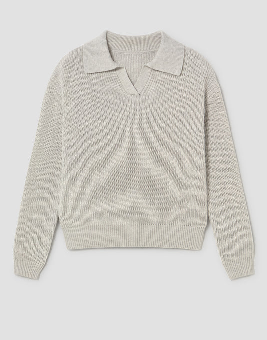 Knit polo sweater