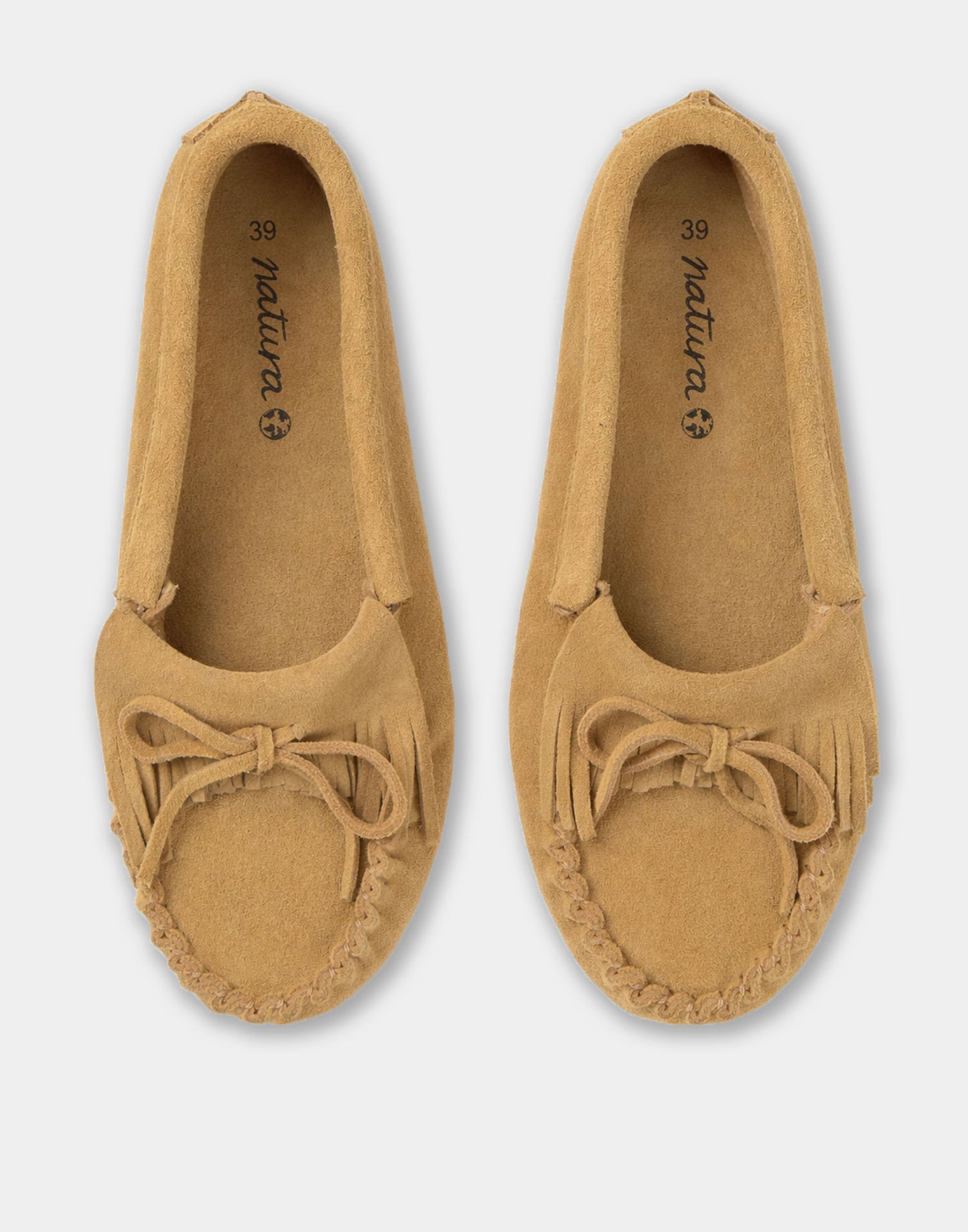 Suede fringe loafers