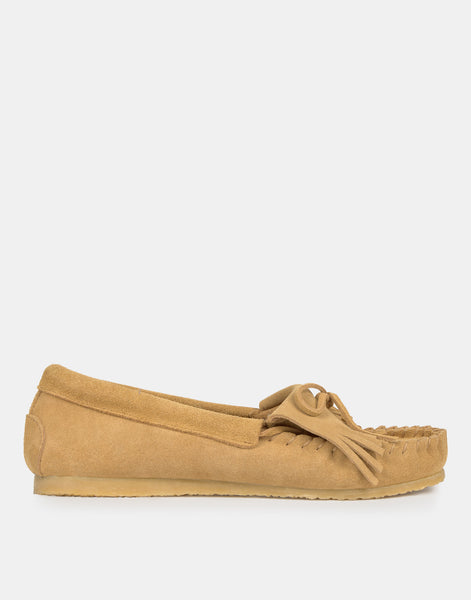 Suede fringe loafers