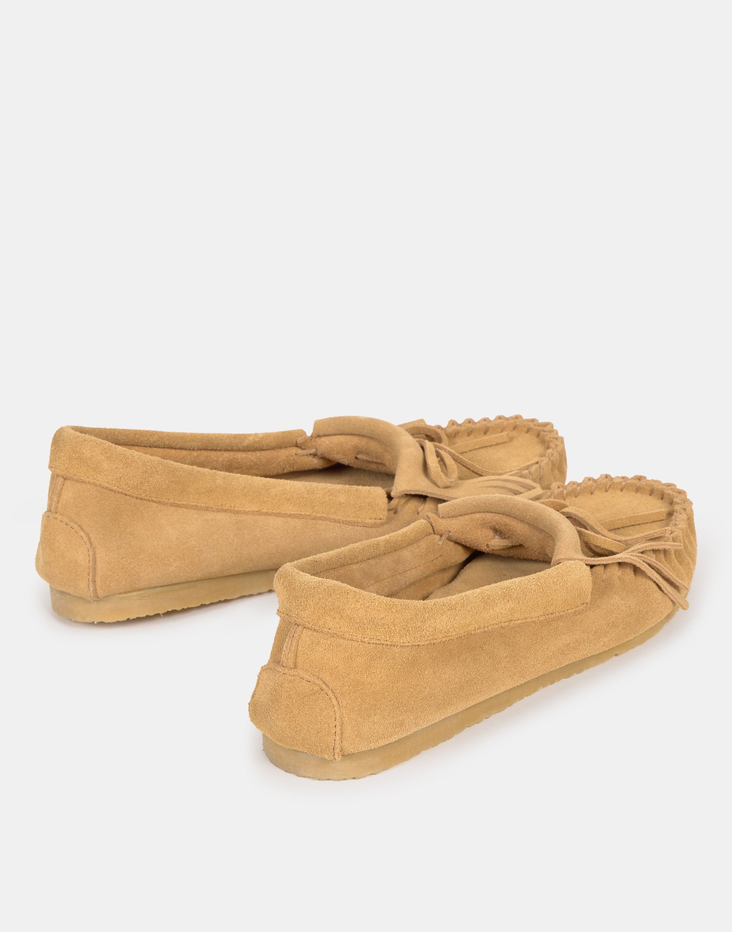 Suede fringe loafers