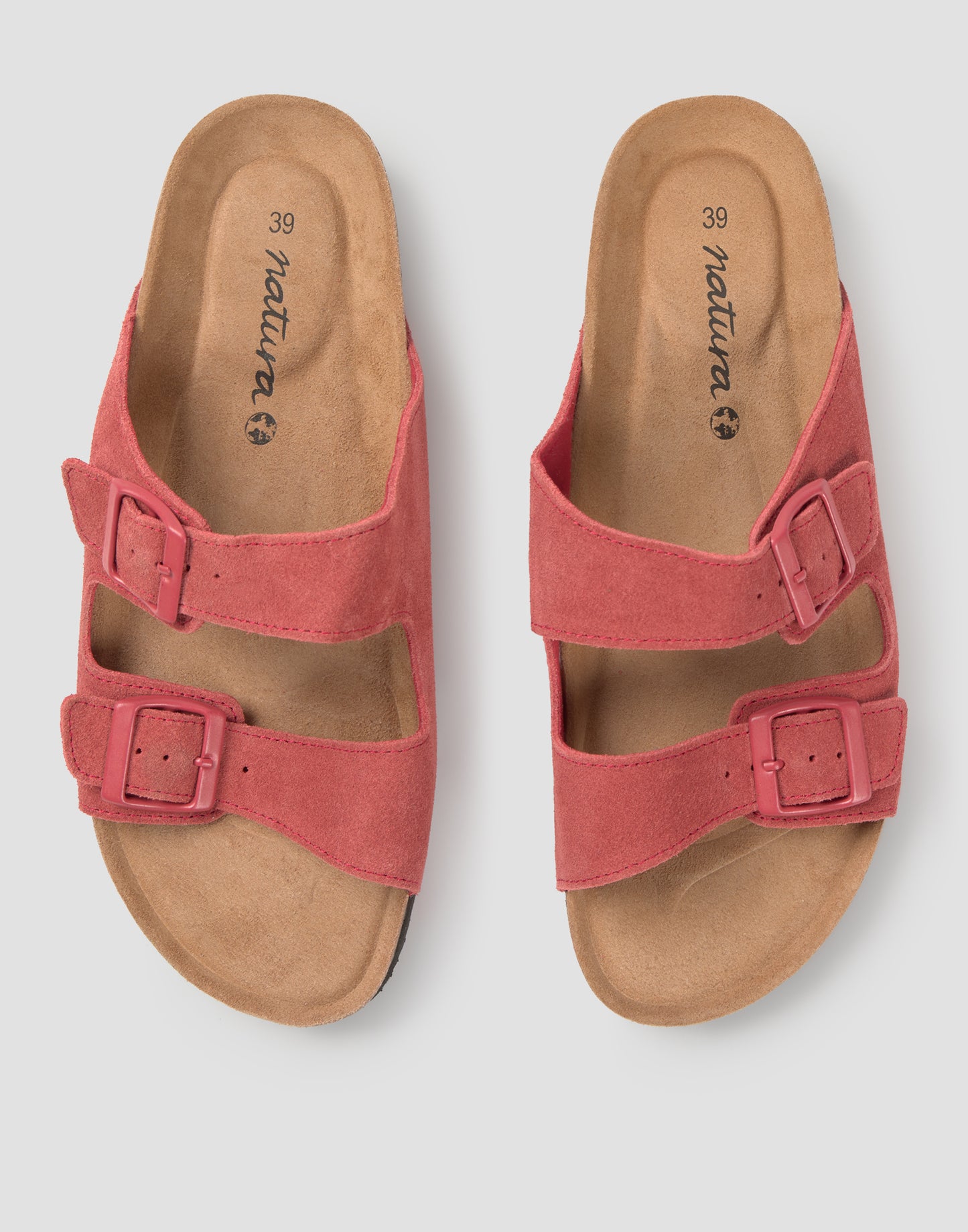 Ergonomic double-buckle leather sandal