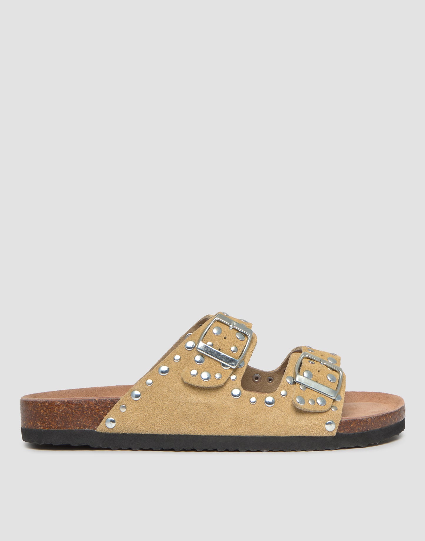 Double Buckle Ergonomic Sandal with Studs