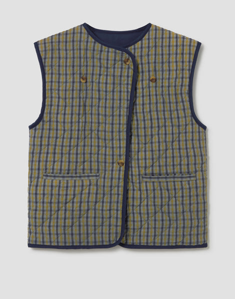 Checks quilted vest