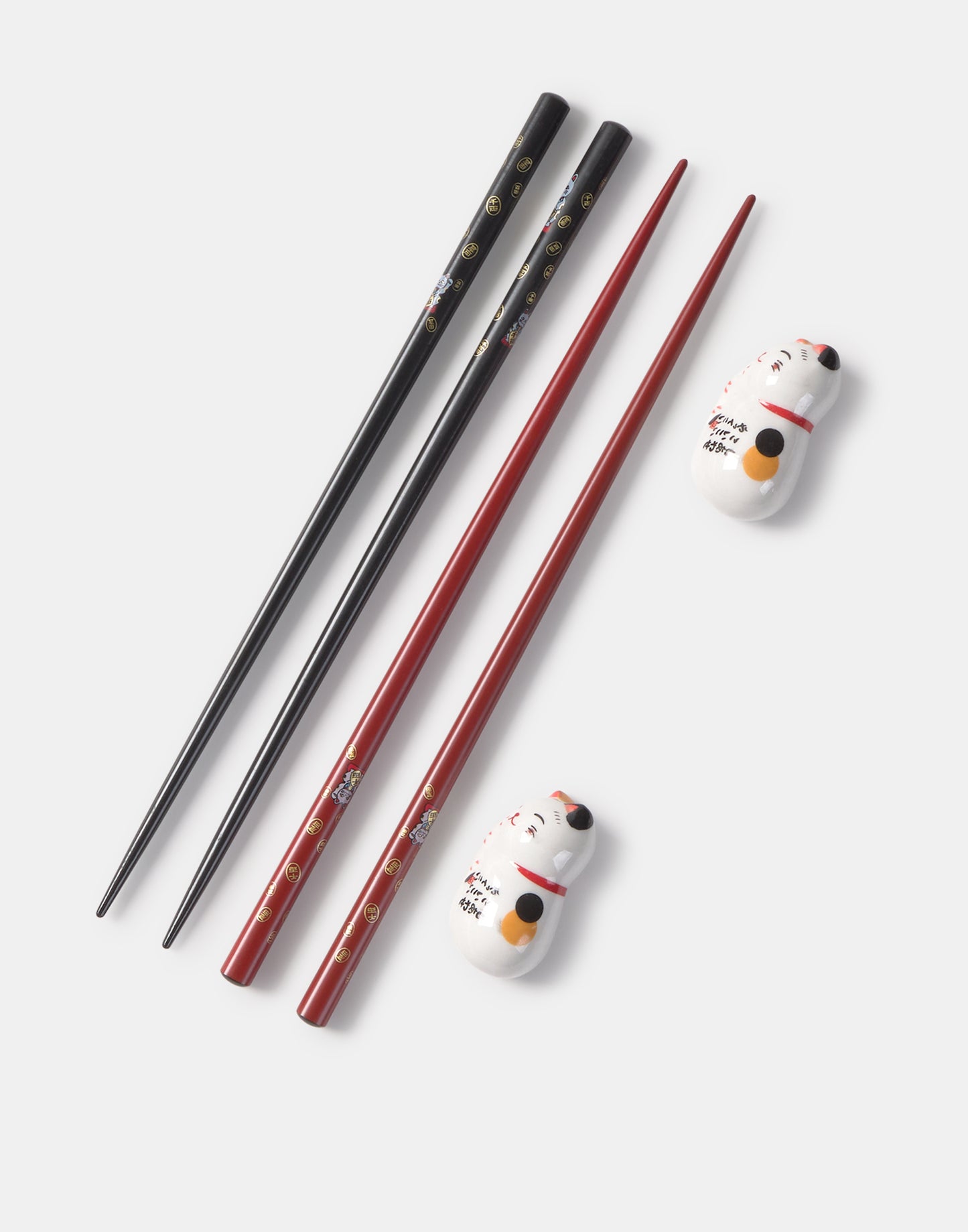 Boîte de 2 sets de baguettes chat porte-bonheur