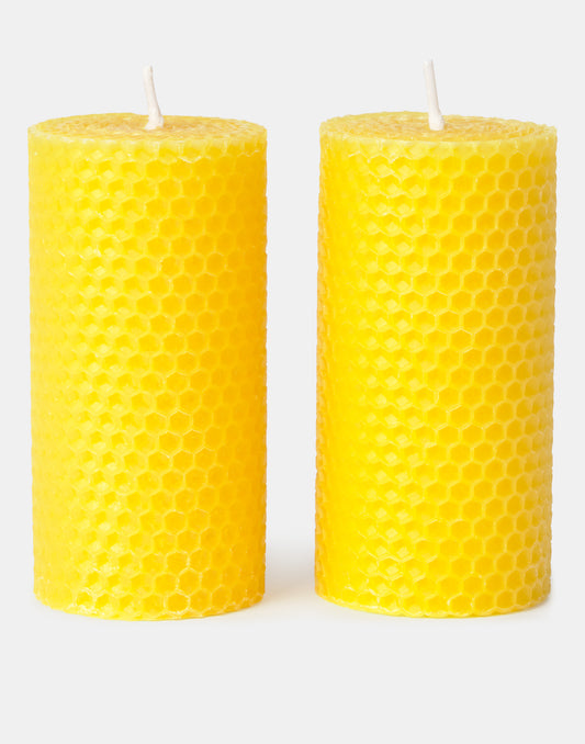 Set 2 velas taco cera de abeja