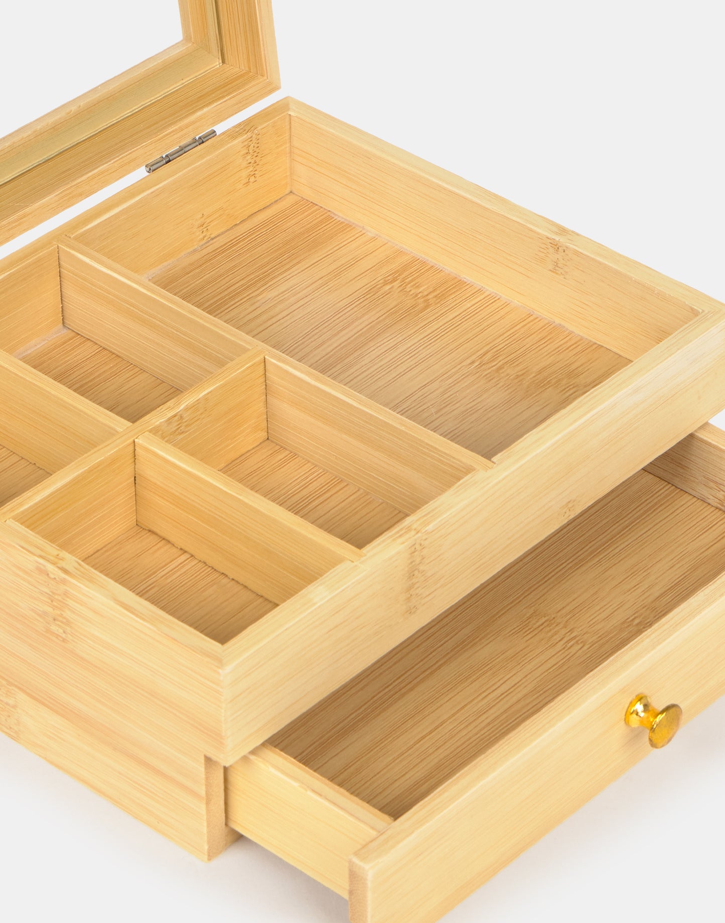 Joyero dos pisos bambú