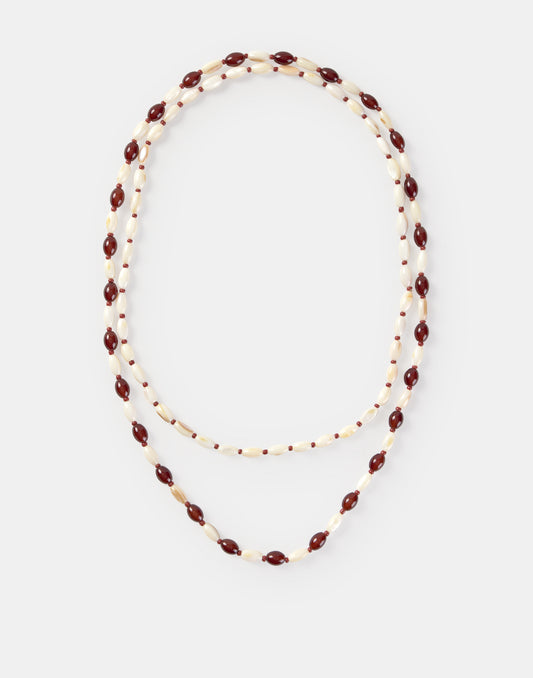 Collar doble cuentas bicolor