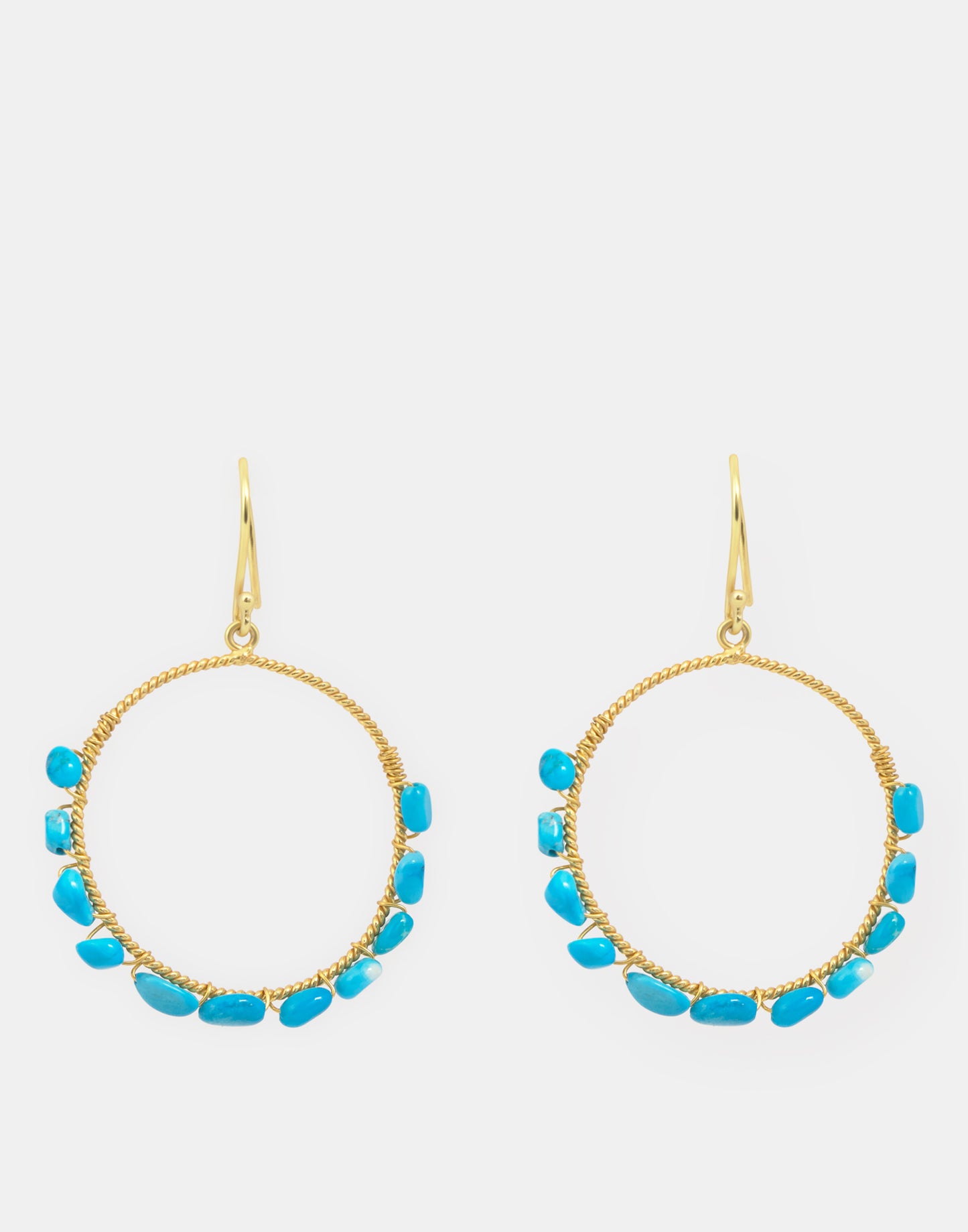 Pendiente aro turquesas