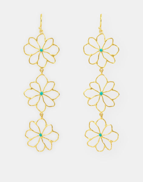 Pendientes largos flores