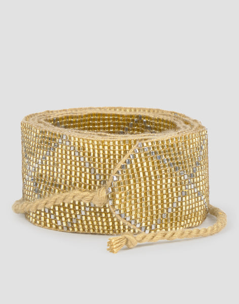 Cinturón multiposición beads dorados