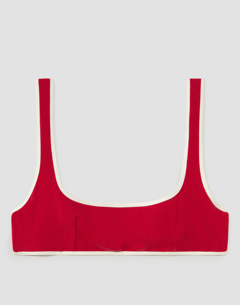 Sujetador bikini rojo ribete