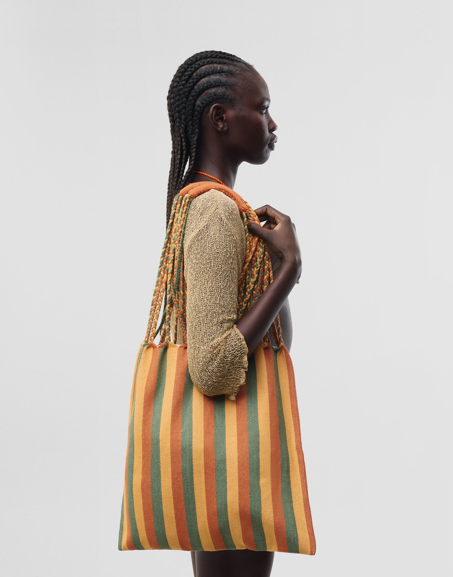 Bolso trenza rayas