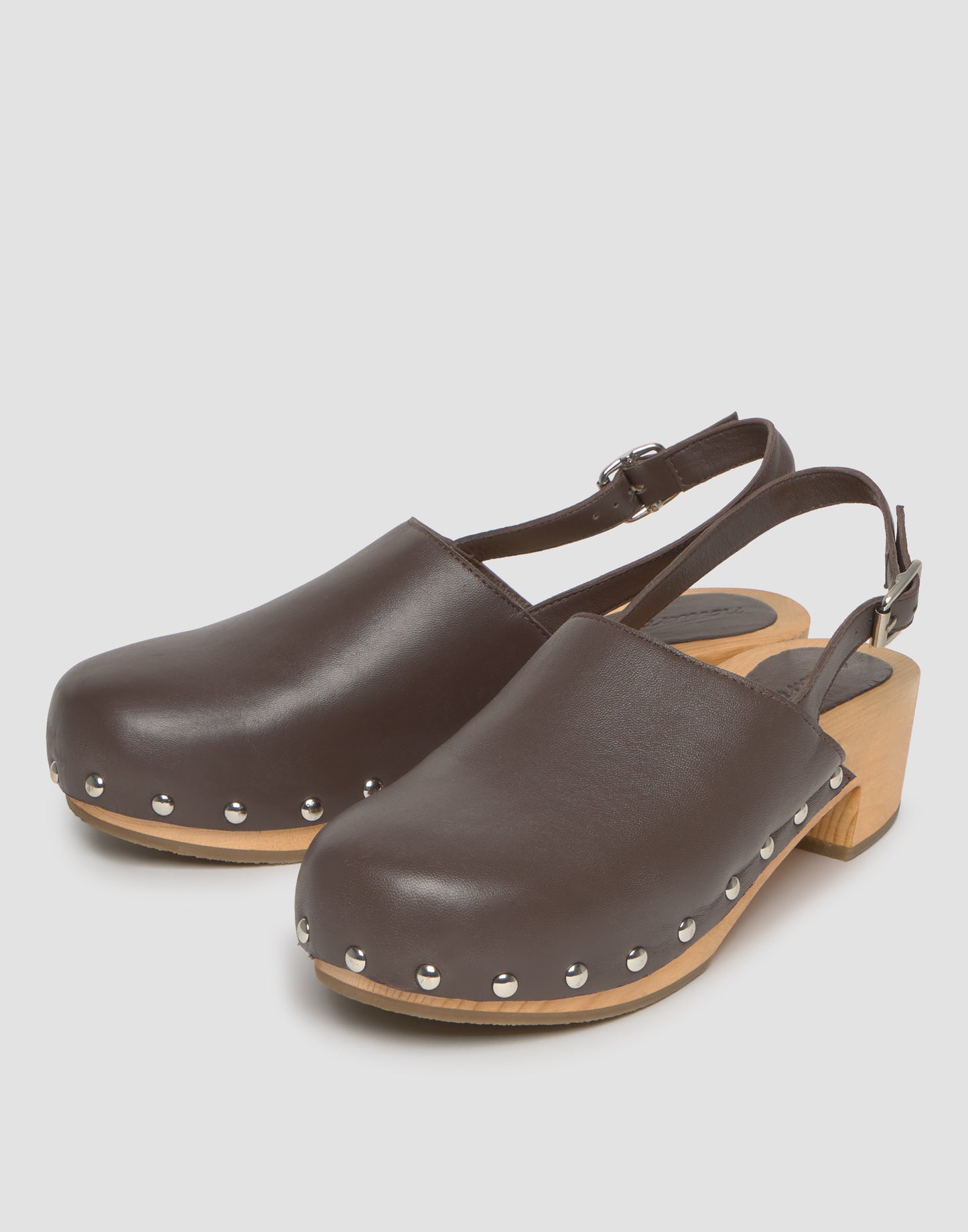 Sabot en cuir semelle bois