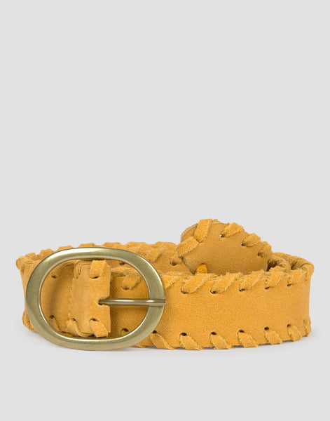 Cinturón serraje hebilla dorada