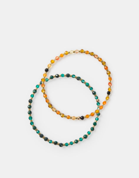 Pack 2 pulseras beads brillantes