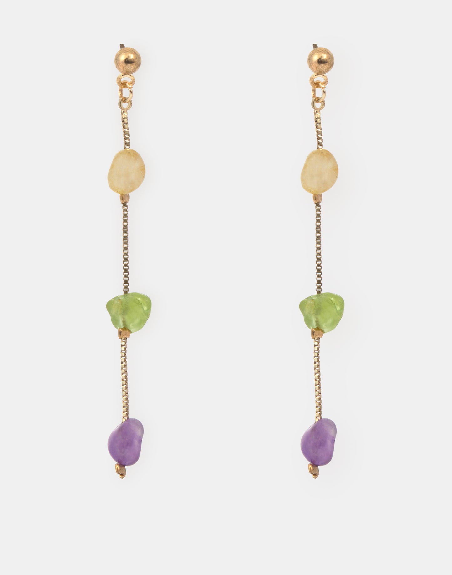 Pendientes largos piedras