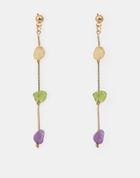 Pendientes largos piedras