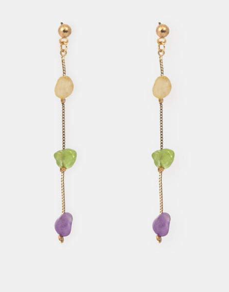 Pendientes largos piedras