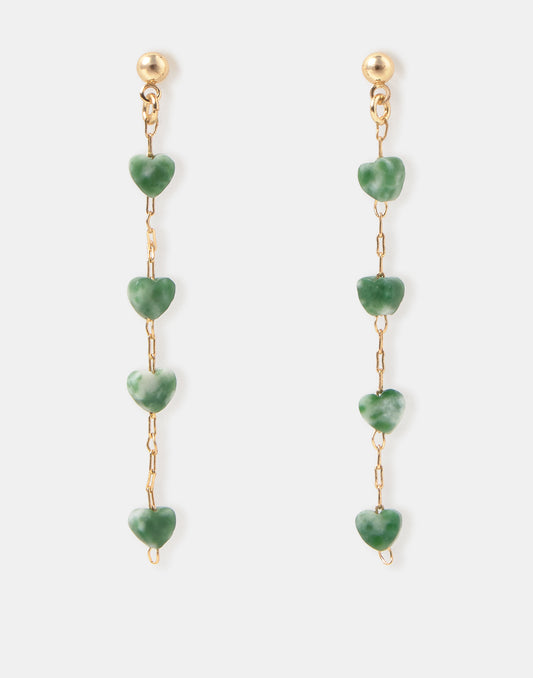 Pendientes corazón piedra