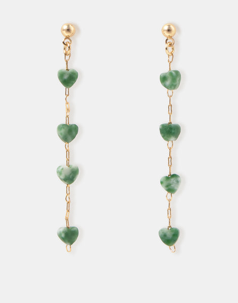 Pendientes corazón piedra