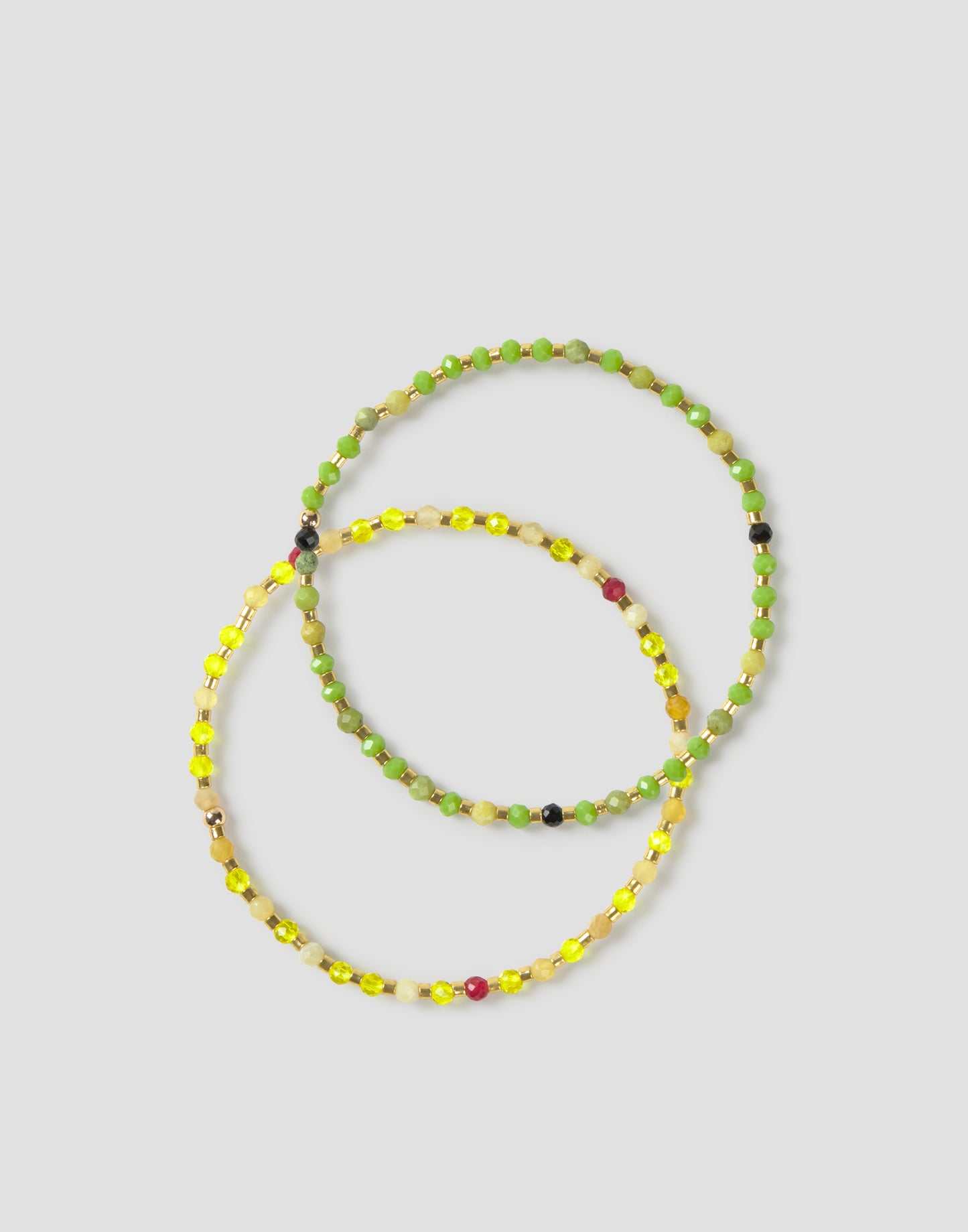 Pack 2 pulseras beads brillantes