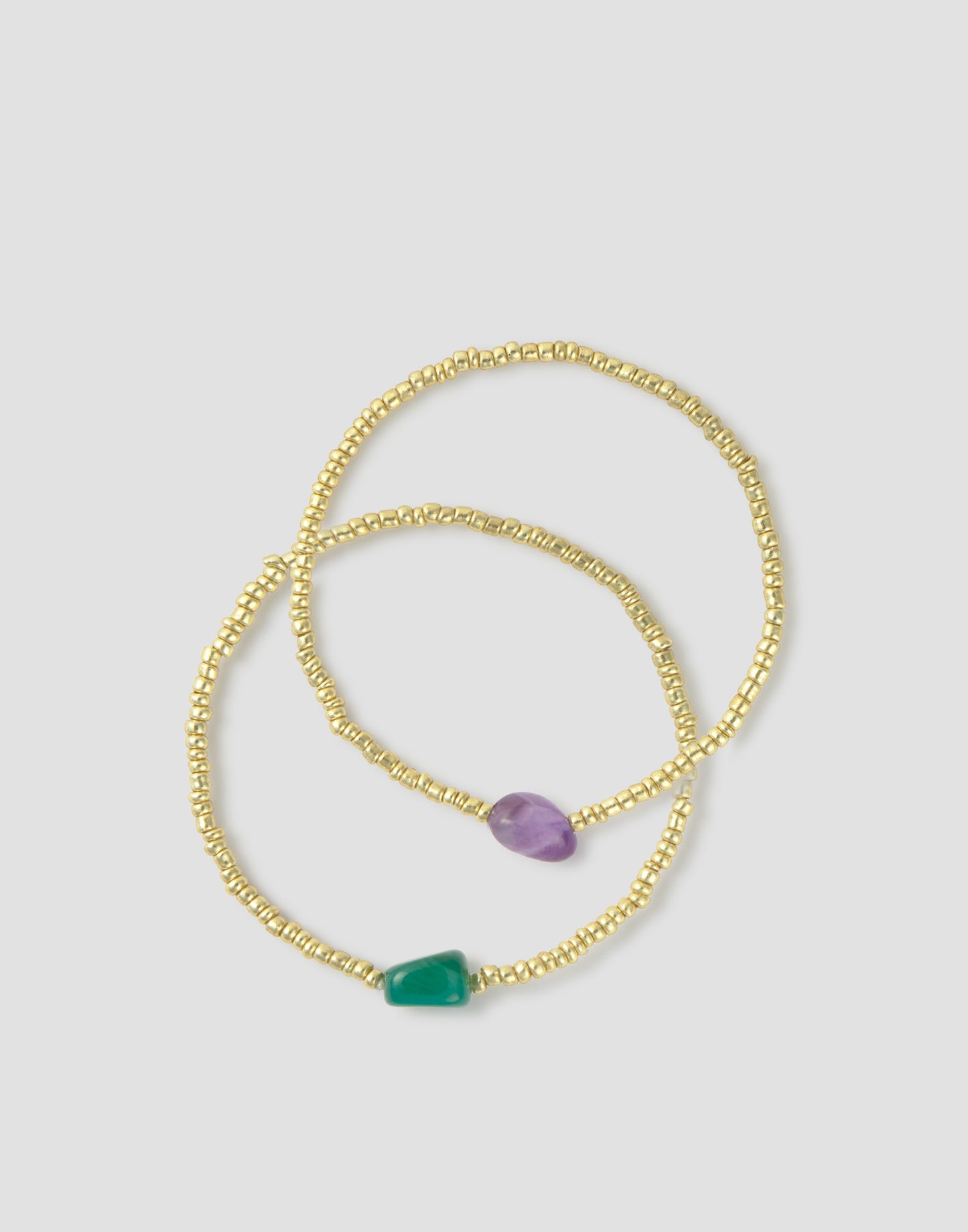 Pack 2 pulseras piedra color