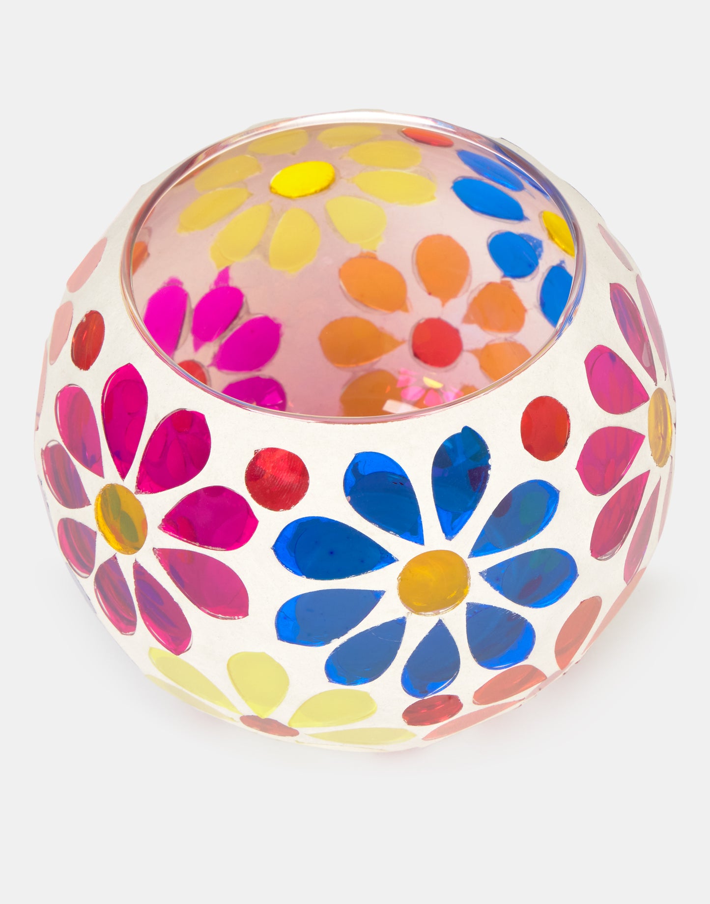 Vasito portavela mosaico