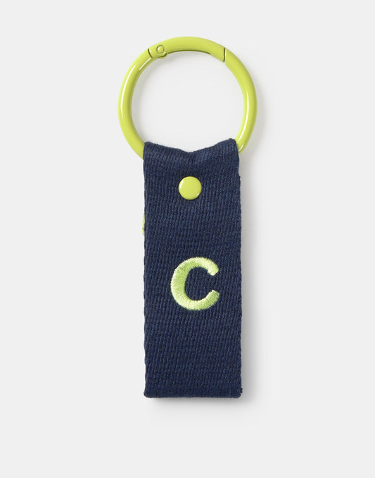 Embroidered initial keyring