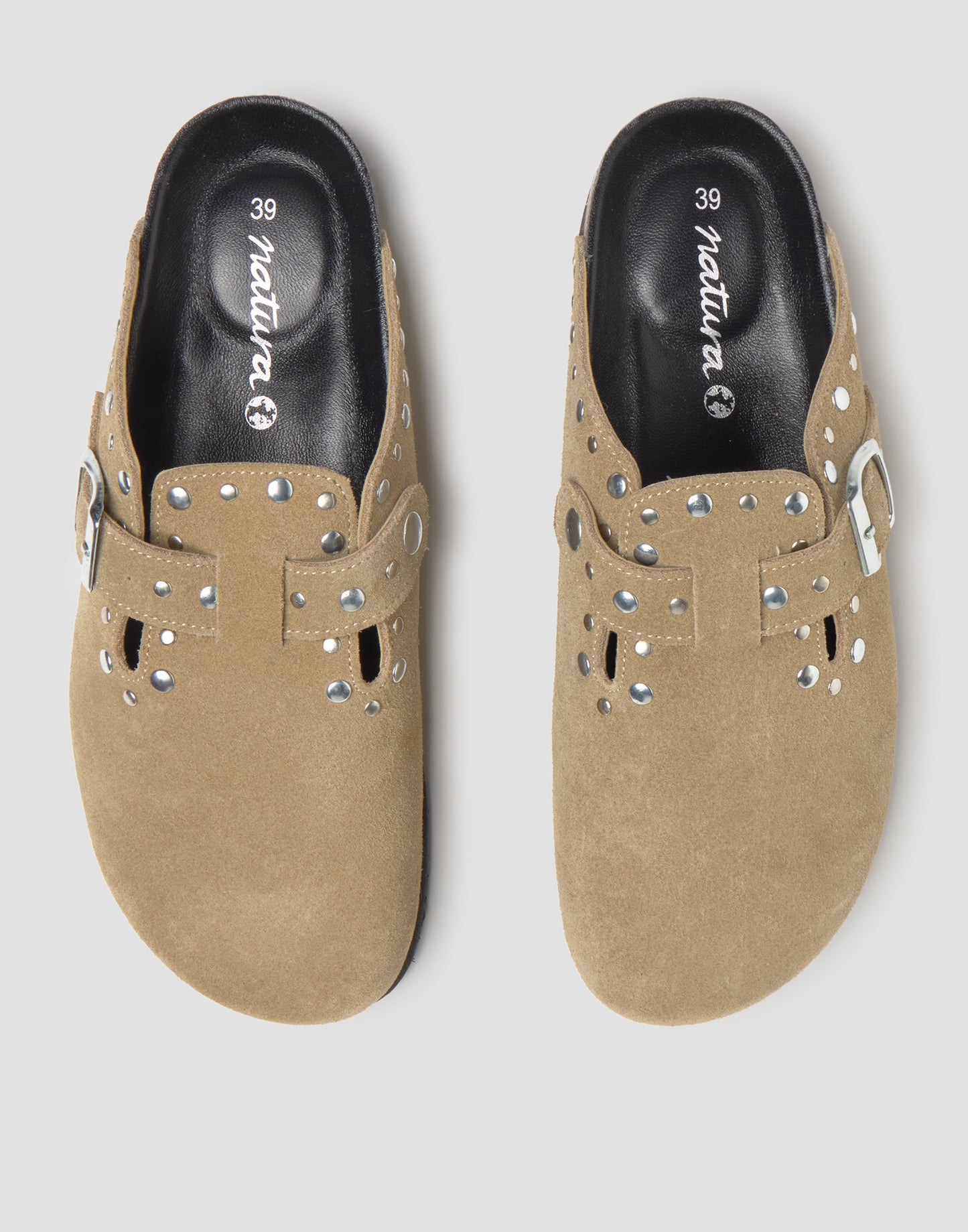 Ergonomischer Leder-Clog mit Nieten