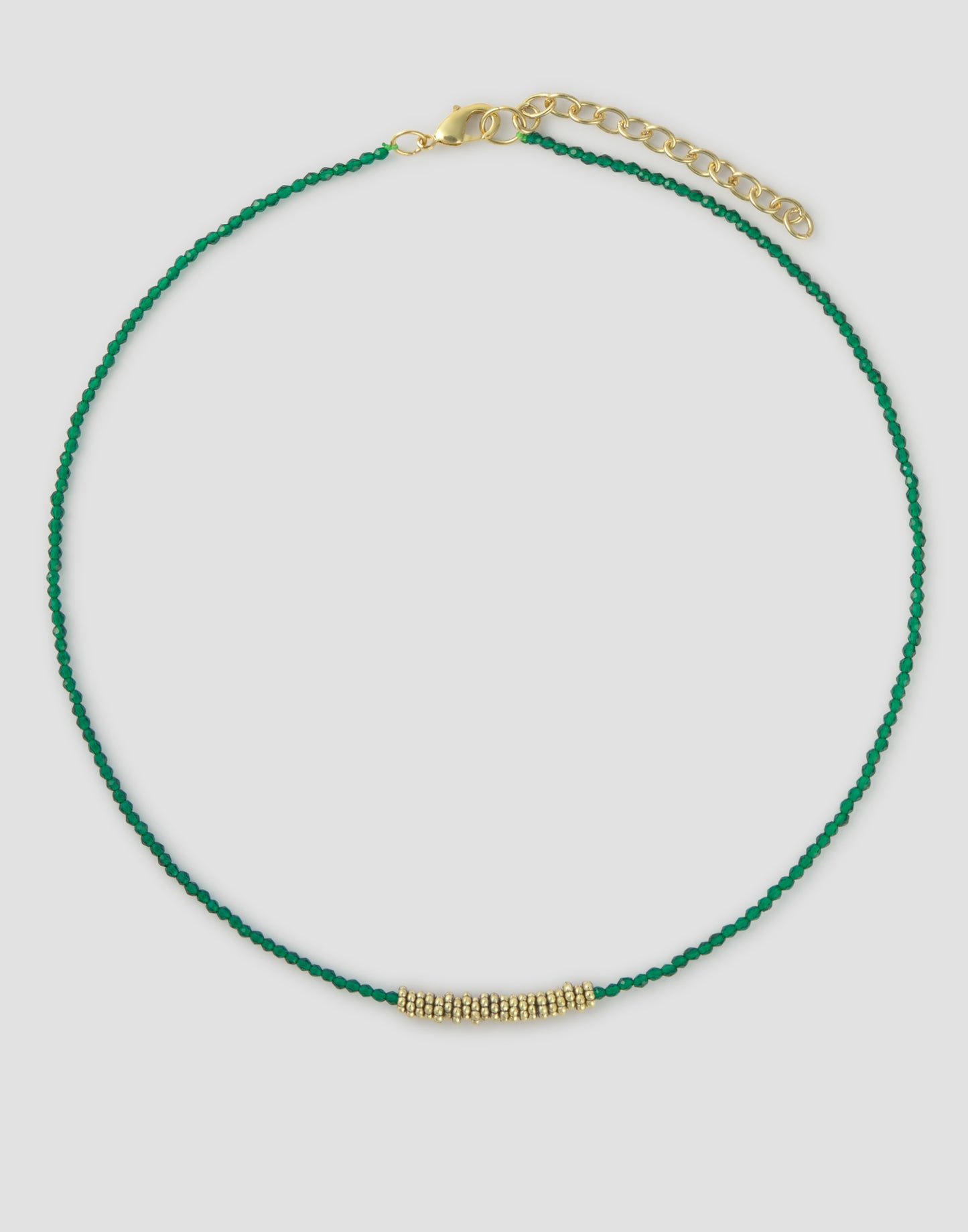 Collana beads con cilindro dorato