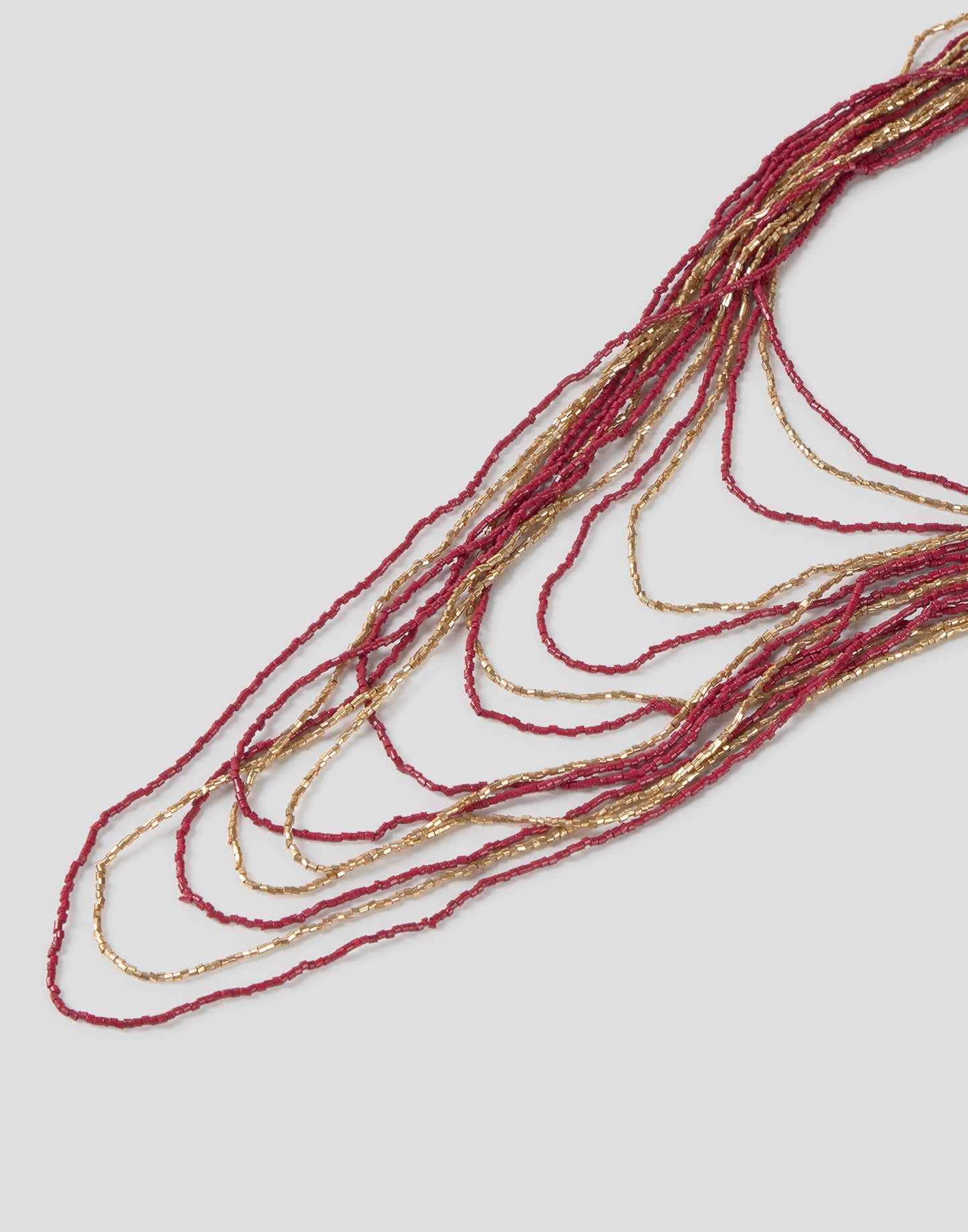 Collana multipla beads con nastro