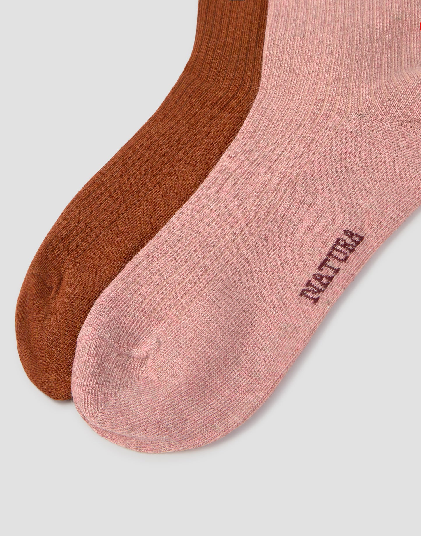 Set de 2 mitjons de canalé amb palmera brodada