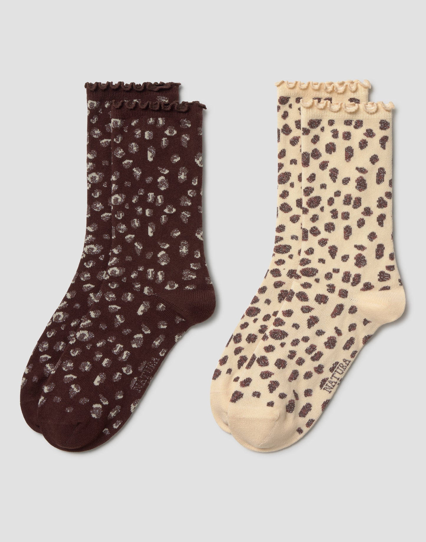 Set de 2 mitjons de lleopard amb lúrex